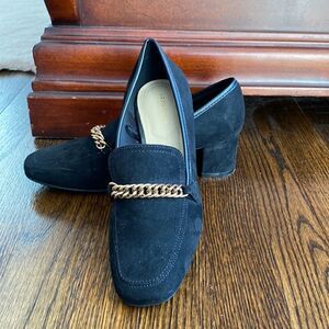 Liz Claiborne Suede Heeled Loafers - Size 7.5